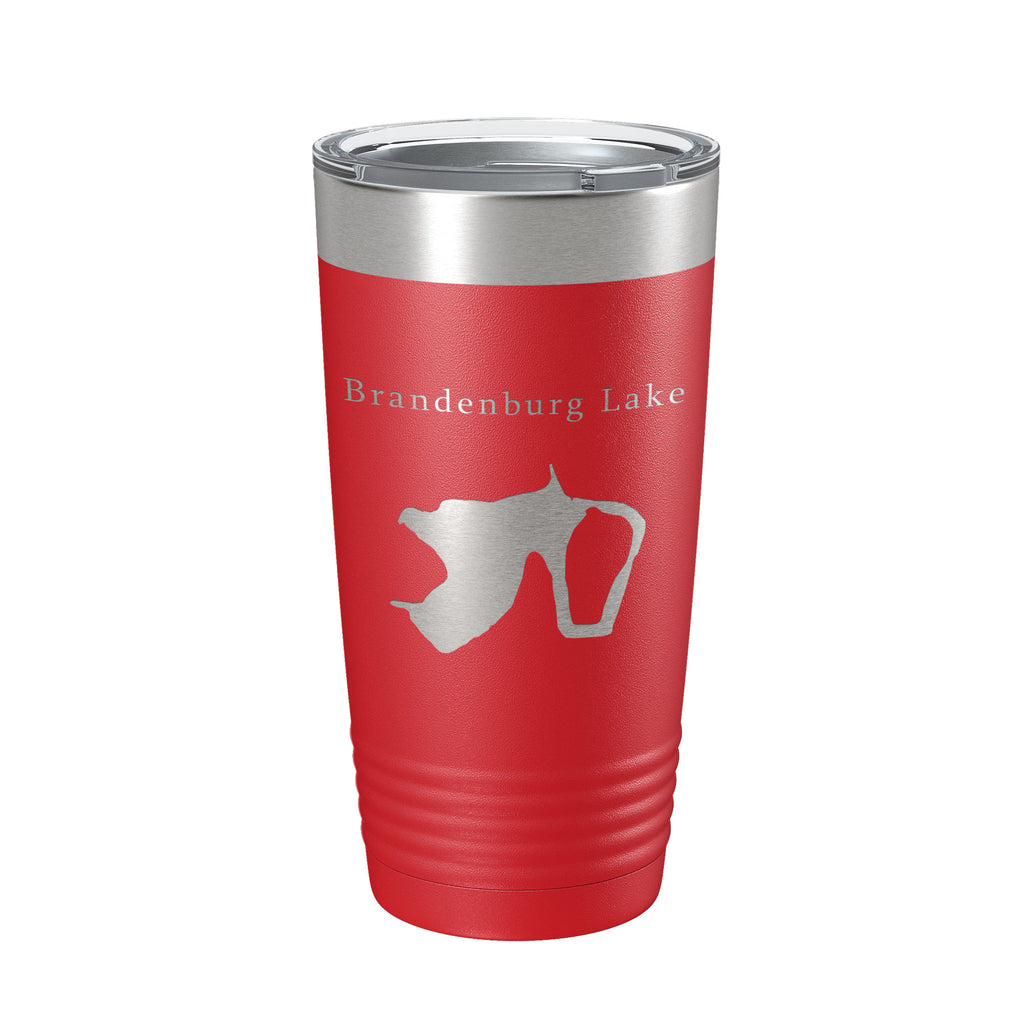 Brandenburg Lake Map Tumbler Travel Mug Insulated Laser Engraved Coffee Cup Illinois 20 oz
