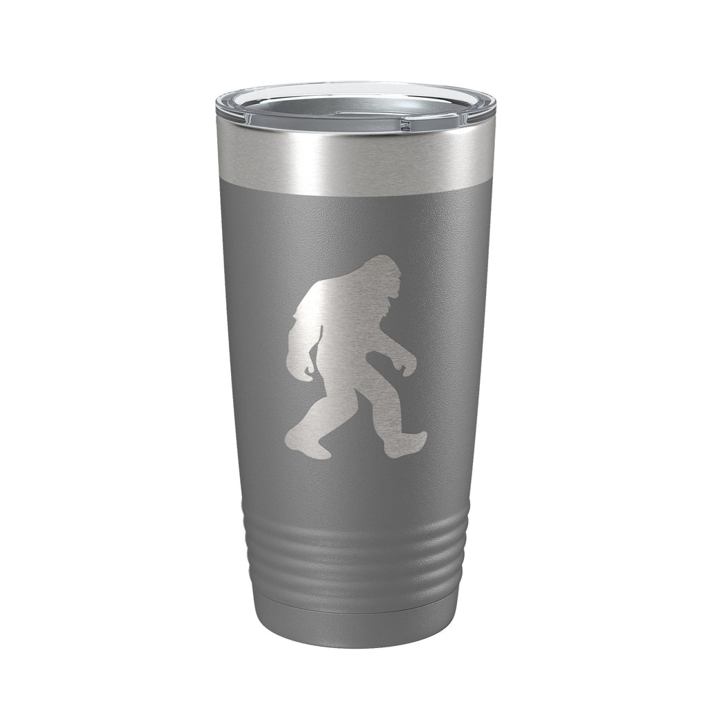 Bigfoot Tumbler Sasquatch Travel Mug Insulated Laser Engraved Coffee Cup Outdoorsman Gift Bigfoot Shadow Yeti Silhouette 20 oz