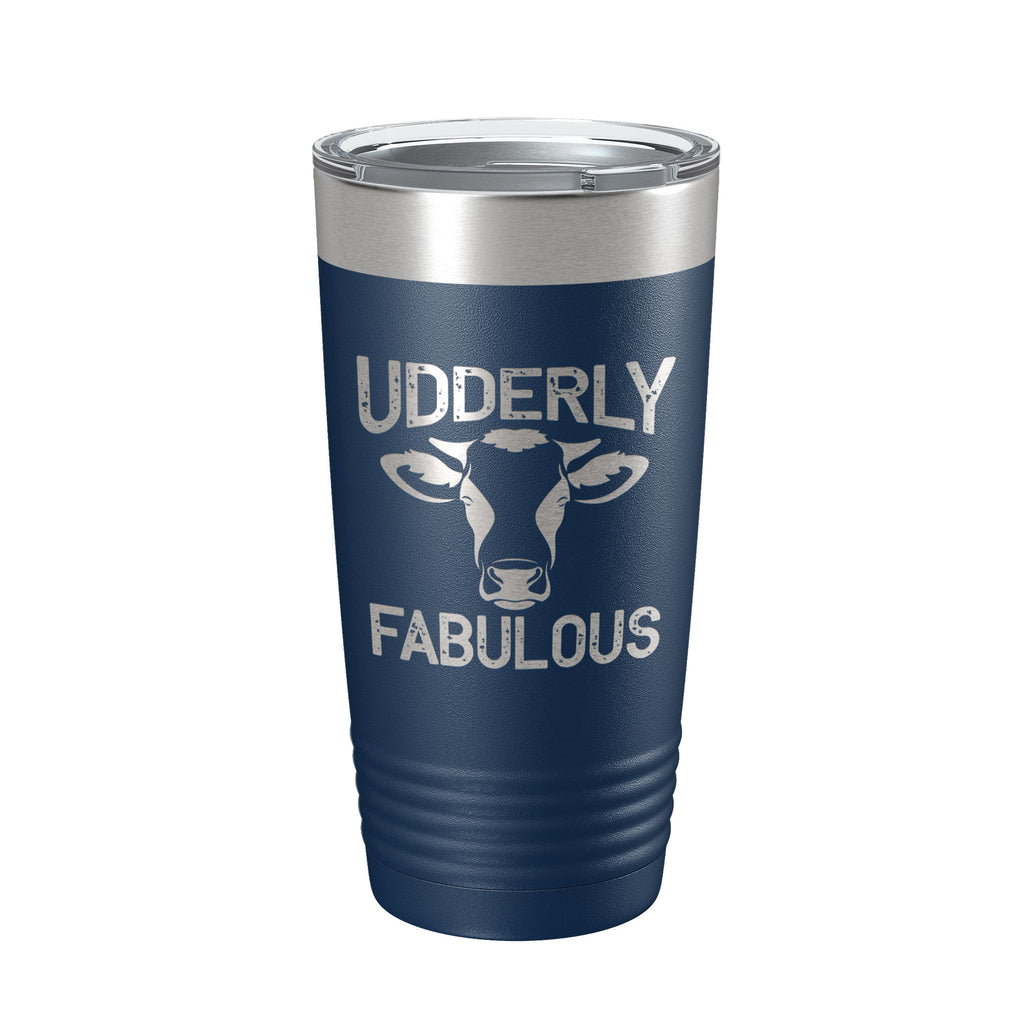 Udderly Fabulous Tumbler Cow Travel Mug Gift Insulated Laser Engraved Coffee Cup Utterly Dairy Farmer 20 oz