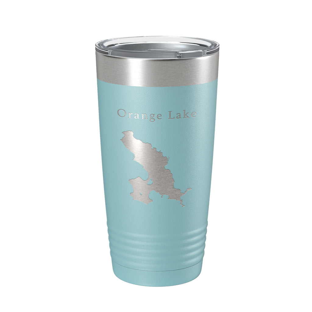 Orange Lake Map Tumbler Travel Mug Insulated Laser Engraved Coffee Cup Florida 20 oz