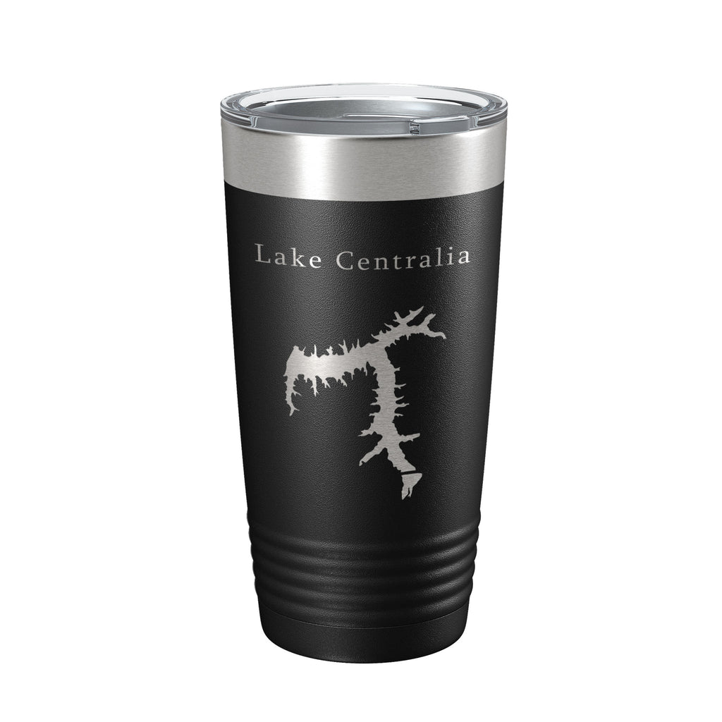 Lake Centralia Map Tumbler Travel Mug Insulated Laser Engraved Coffee Cup Illinois 20 oz