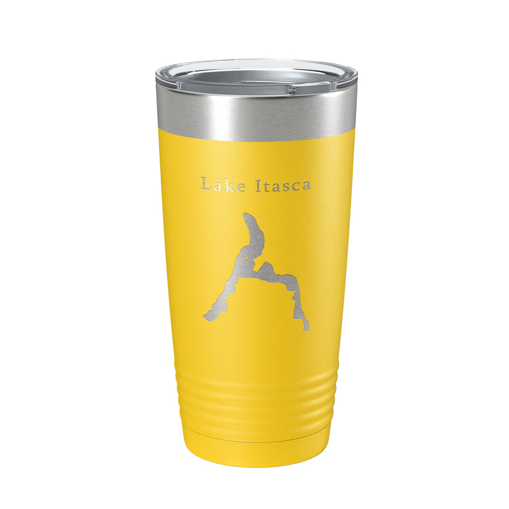 Lake Itasca Map Tumbler Travel Mug Insulated Laser Engraved Coffee Cup Minnesota 20 oz