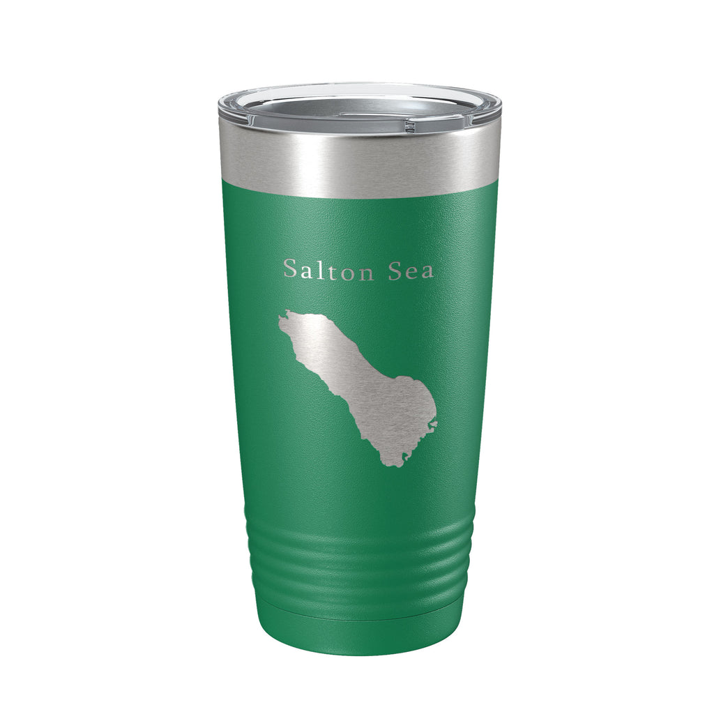 Salton Sea Tumbler Lake Map Travel Mug Insulated Laser Engraved Coffee Cup California 20 oz