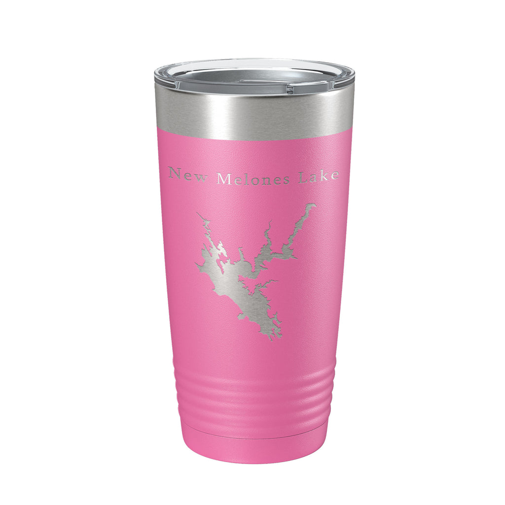 New Melones Lake Map Tumbler Travel Mug Insulated Laser Engraved Coffee Cup California 20 oz