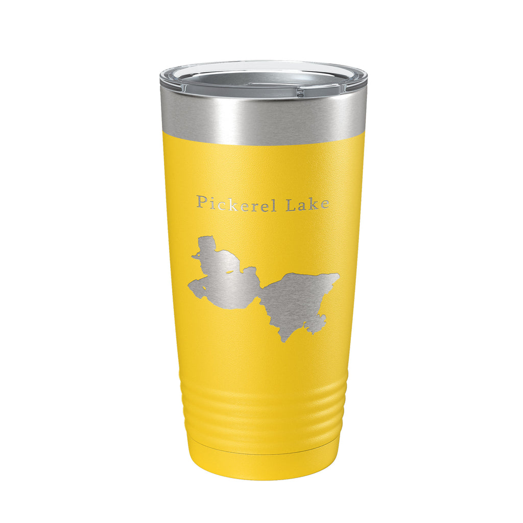Pickerel Lake Map Tumbler Travel Mug Insulated Laser Engraved Coffee Cup Wisconsin 20 oz