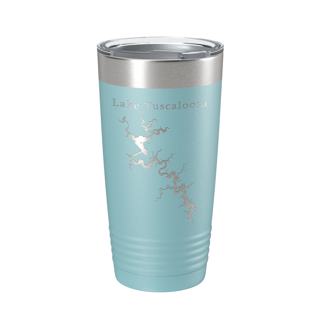 Lake Tuscaloosa Map Tumbler Travel Mug Insulated Laser Engraved Coffee Cup Alabama 20 oz