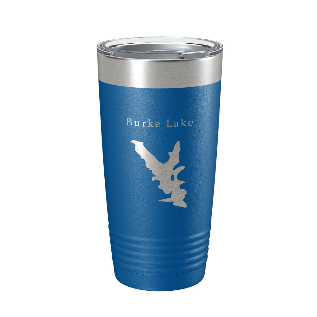 Burke Lake Map Tumbler Travel Mug Insulated Laser Engraved Coffee Cup Virginia 20 oz