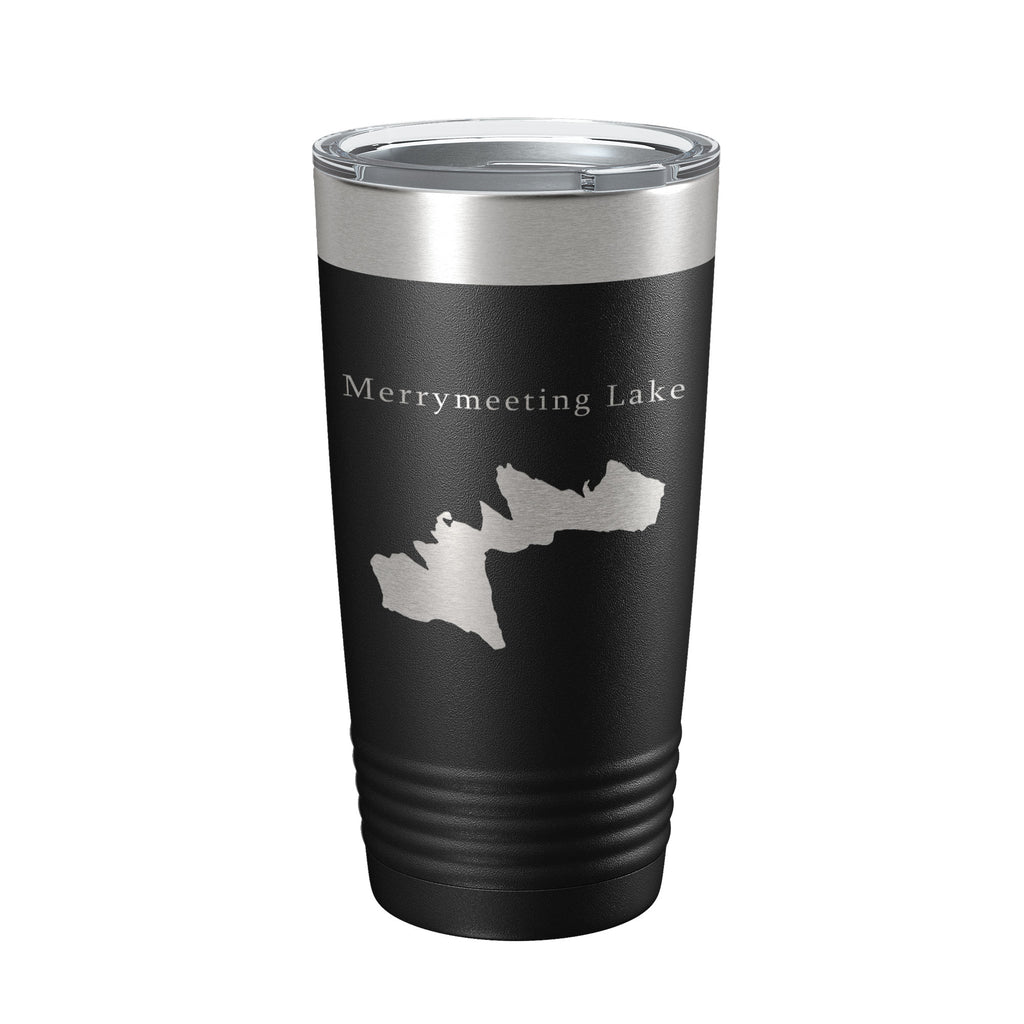Merrymeeting Lake Map Tumbler Travel Mug Insulated Laser Engraved Coffee Cup New Hampshire 20 oz