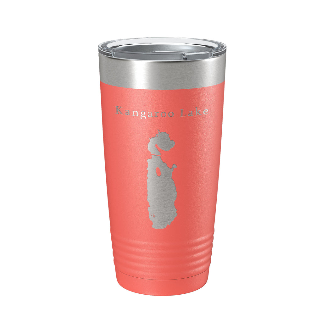 Kangaroo Lake Map Tumbler Travel Mug Insulated Laser Engraved Coffee Cup Wisconsin 20 oz