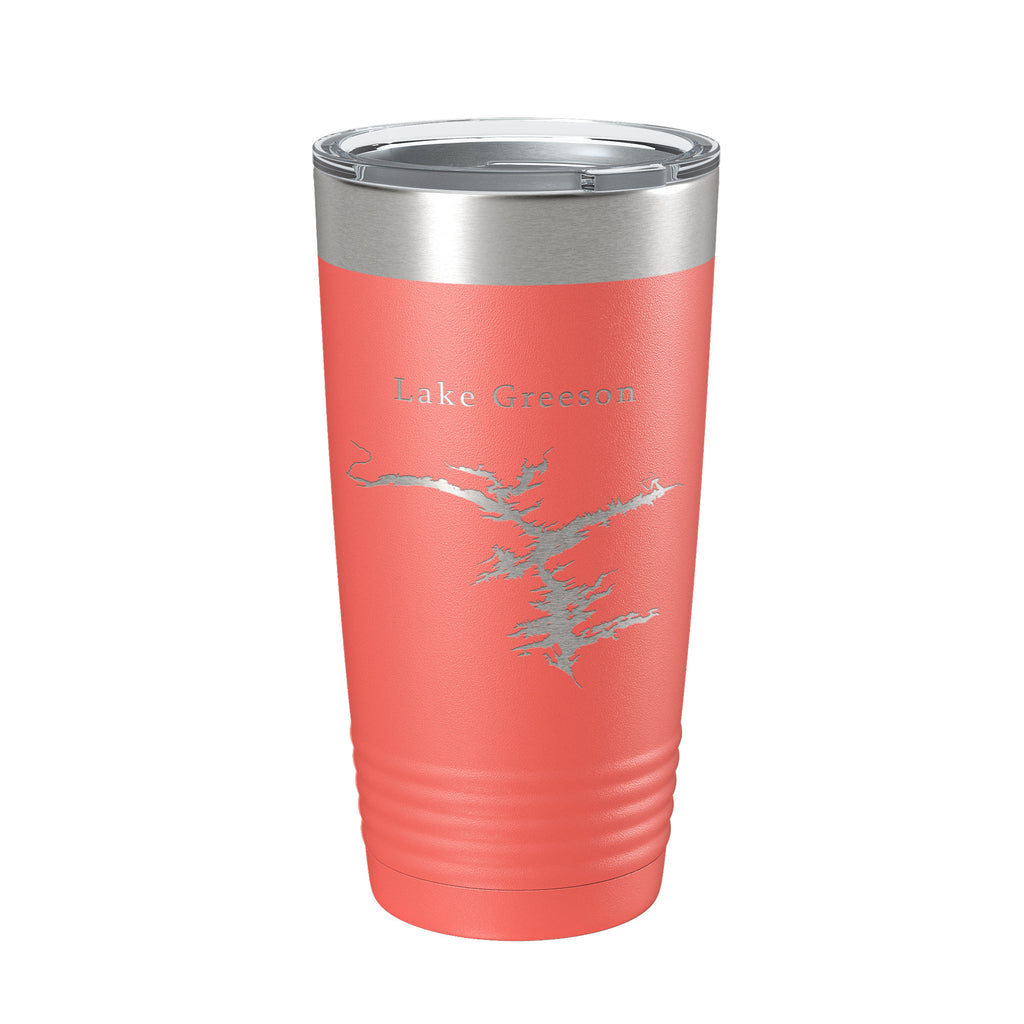 Lake Greeson Map Tumbler Travel Mug Insulated Laser Engraved Coffee Cup Arkansas 20 oz