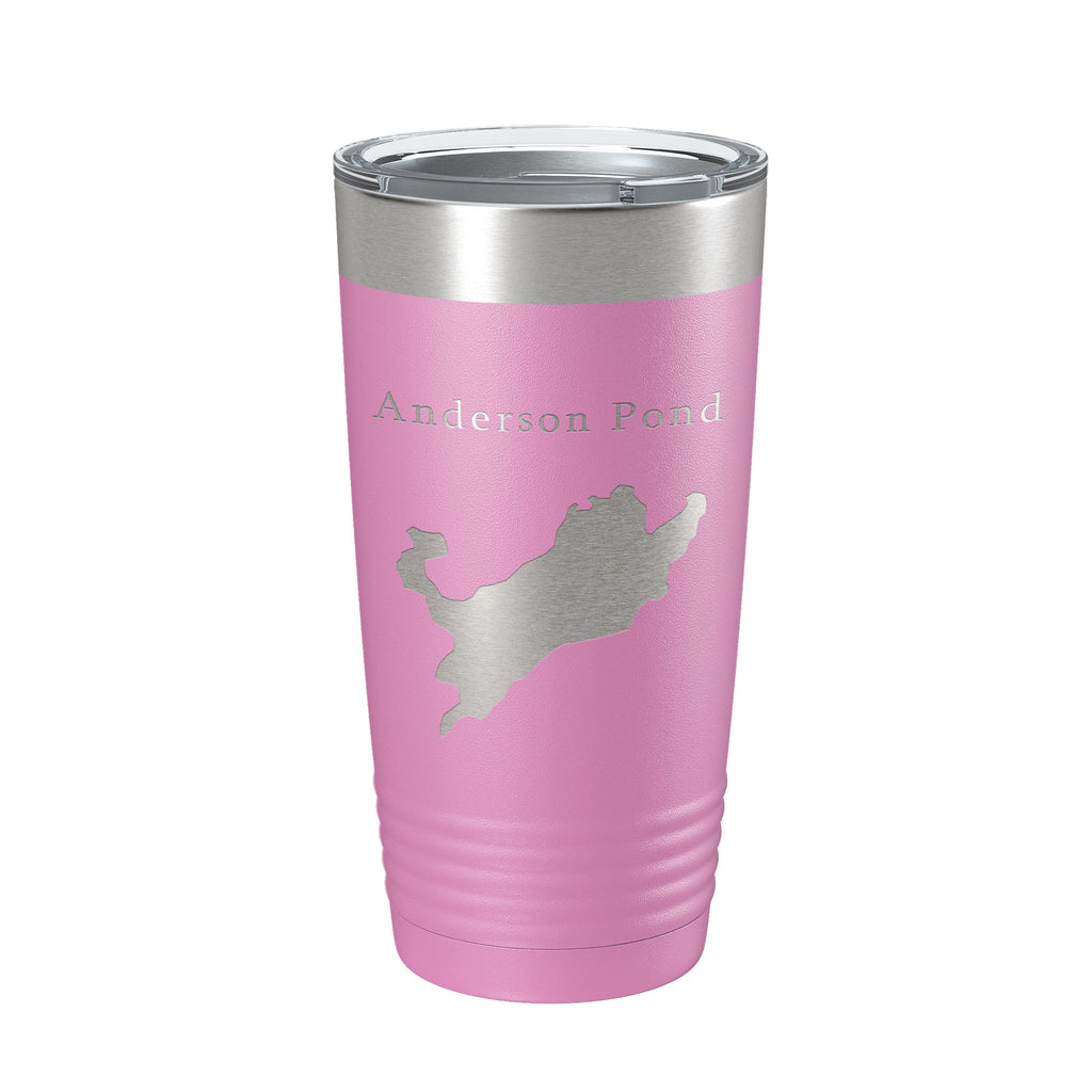 Anderson Pond Tumbler Lake Map Travel Mug Insulated Laser Engraved Coffee Cup Connecticut 20 oz