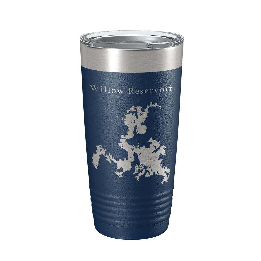 Willow Reservoir Tumbler Lake Map Travel Mug Insulated Laser Engraved Coffee Cup Wisconsin 20 oz