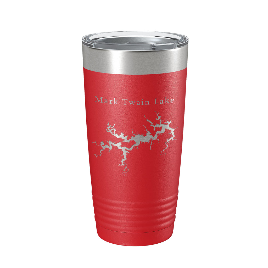Mark Twain Lake Map Tumbler Travel Mug Insulated Laser Engraved Coffee Cup Missouri 20 oz
