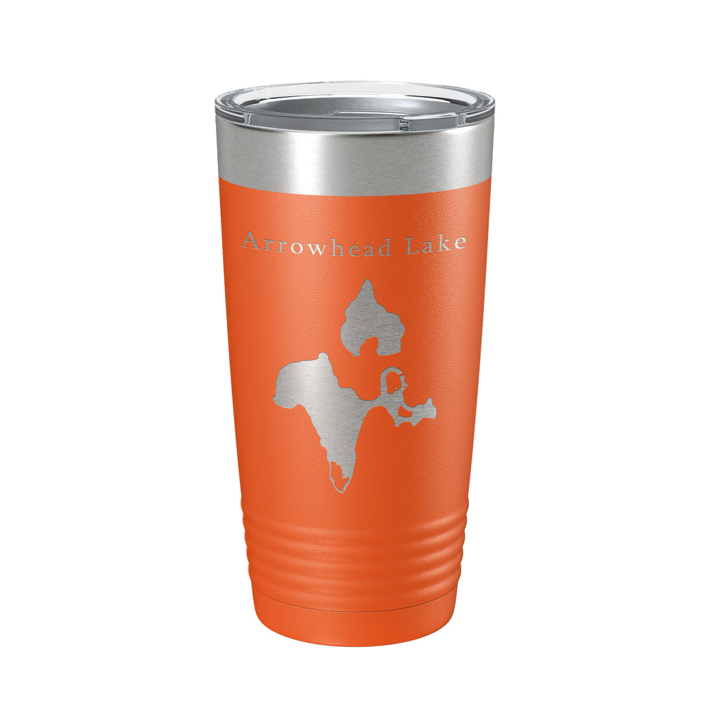 Arrowhead Lake Map Tumbler Travel Mug Insulated Laser Engraved Coffee Cup Poconos Pennsylvania 20 oz