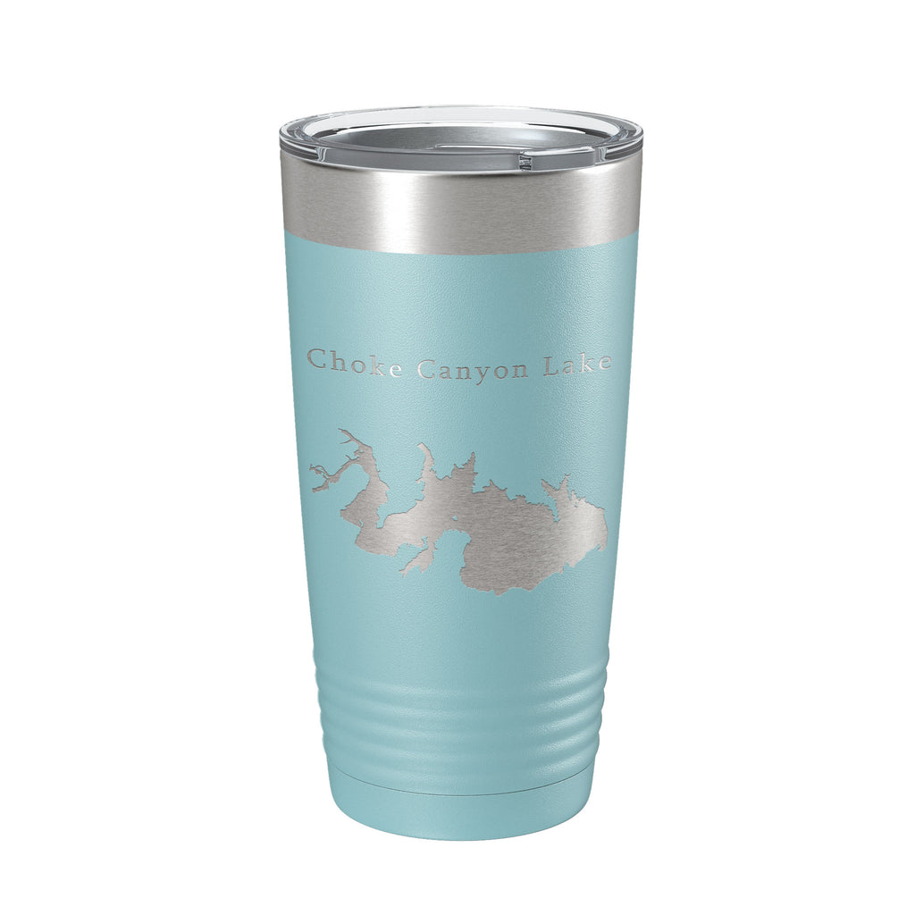 Choke Canyon Lake Map Tumbler Travel Mug Insulated Laser Engraved Coffee Cup Texas 20 oz