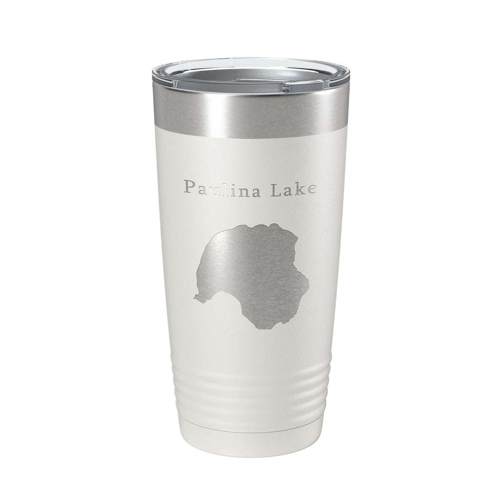 Paulina Lake Map Tumbler Travel Mug Insulated Laser Engraved Coffee Cup Oregon 20 oz