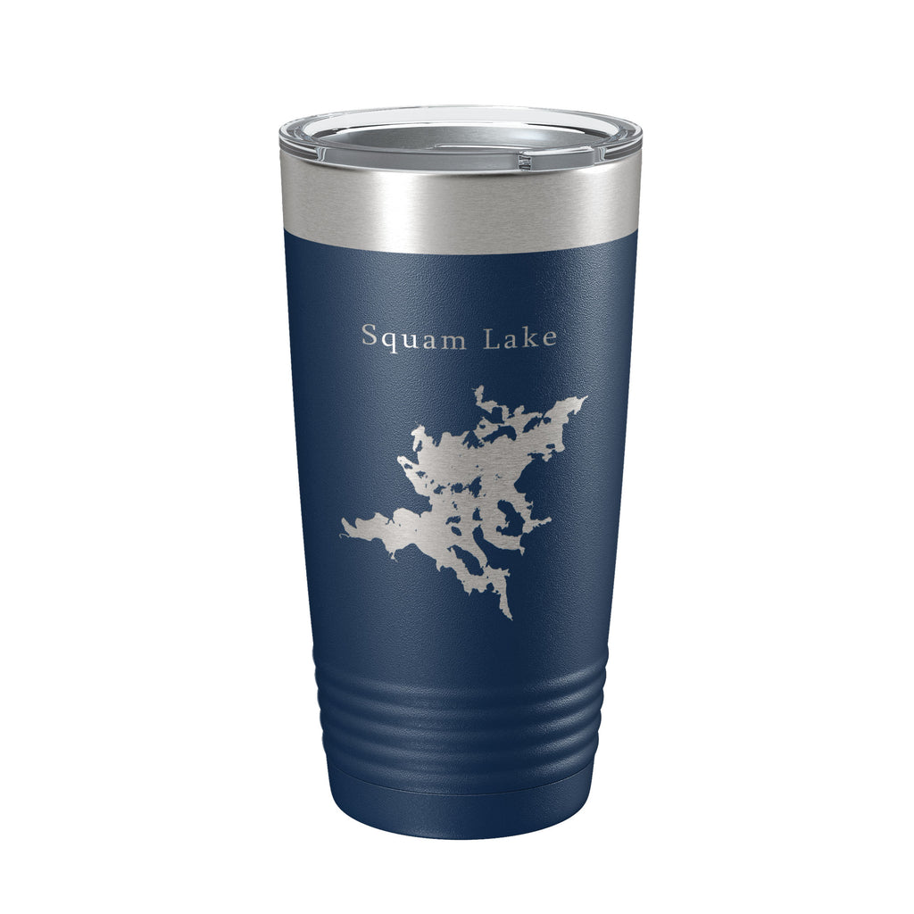 Squam Lake Map Tumbler Travel Mug Insulated Laser Engraved Coffee Cup New Hampshire 20 oz