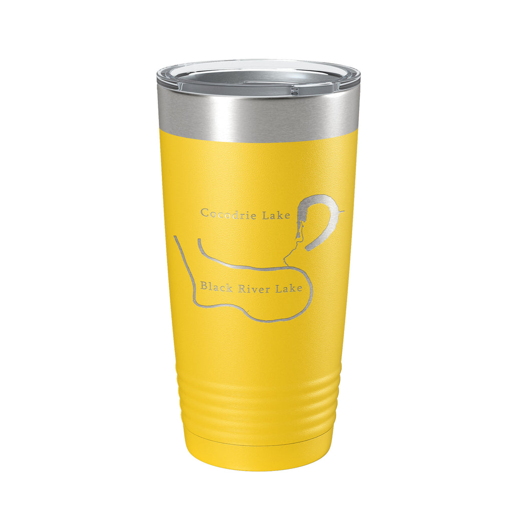 Black River Lake and Cocodrie Lake Map Tumbler Travel Mug Insulated Laser Engraved Coffee Cup Louisiana 20 oz