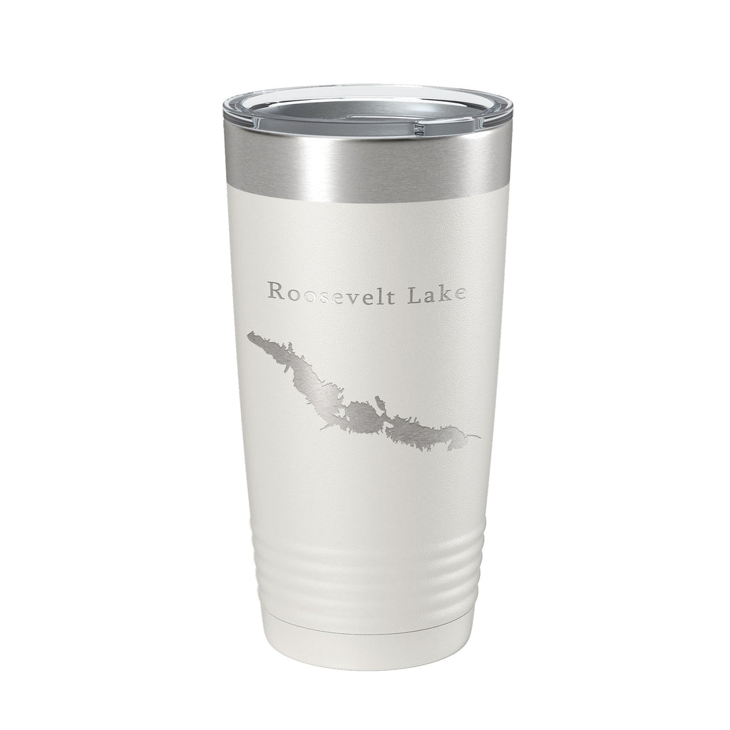 Theodore Roosevelt Lake Map Tumbler Travel Mug Insulated Laser Engraved Coffee Cup Arizona 20 oz
