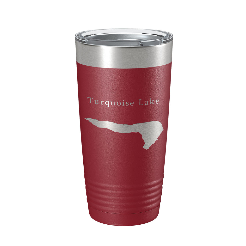 Turquoise Lake Map Tumbler Travel Mug Insulated Laser Engraved Coffee Cup Colorado 20 oz