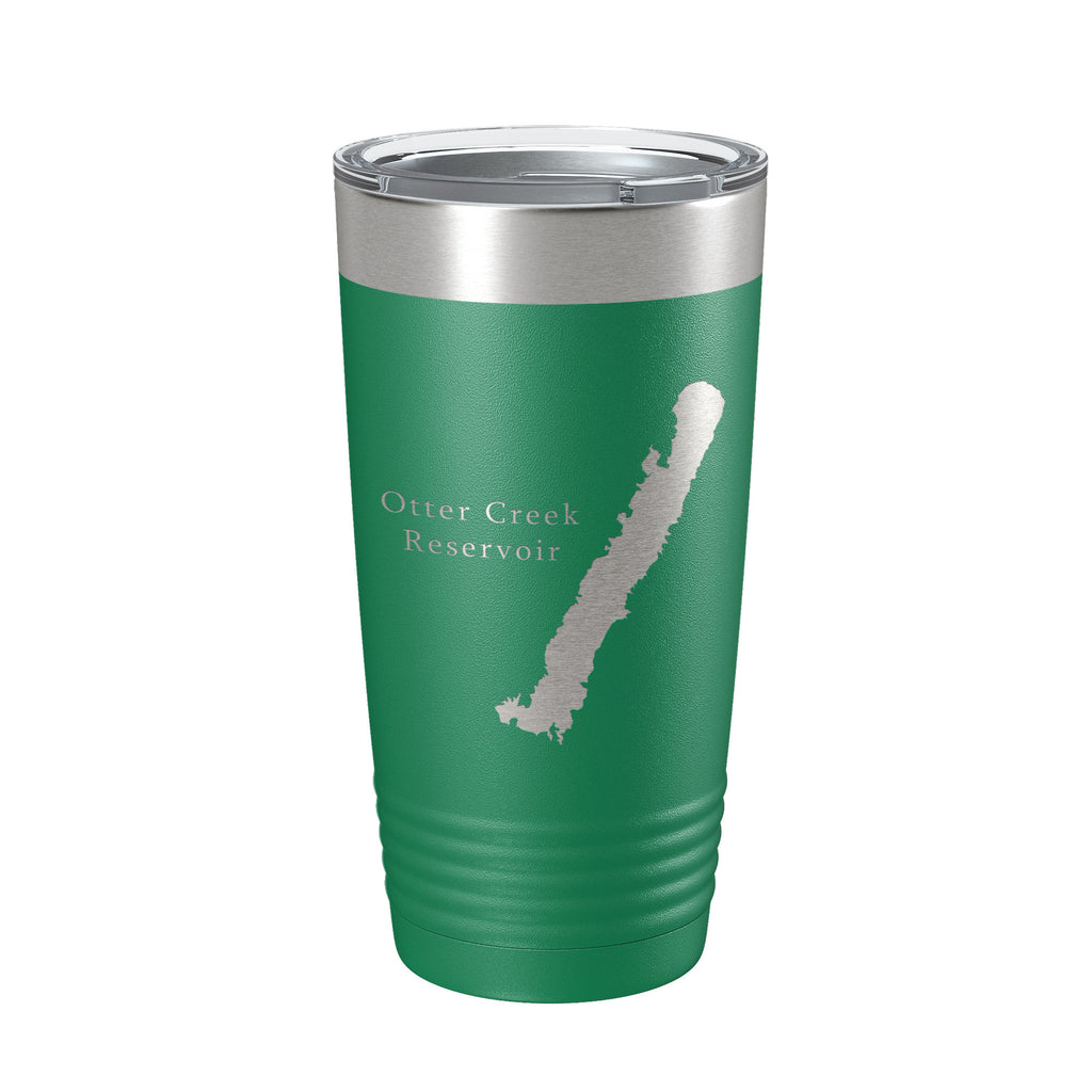 Otter Creek Reservoir Tumbler Lake Map Travel Mug Insulated Laser Engraved Coffee Cup Utah 20 oz