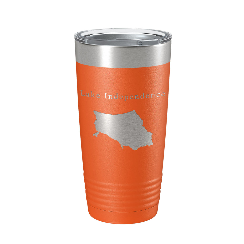 Lake Independence Map Tumbler Travel Mug Insulated Laser Engraved Coffee Cup Michigan 20 oz