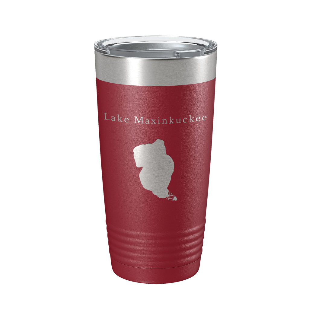 Lake Maxinkuckee Map Tumbler Travel Mug Insulated Laser Engraved Coffee Cup Indiana 20 oz