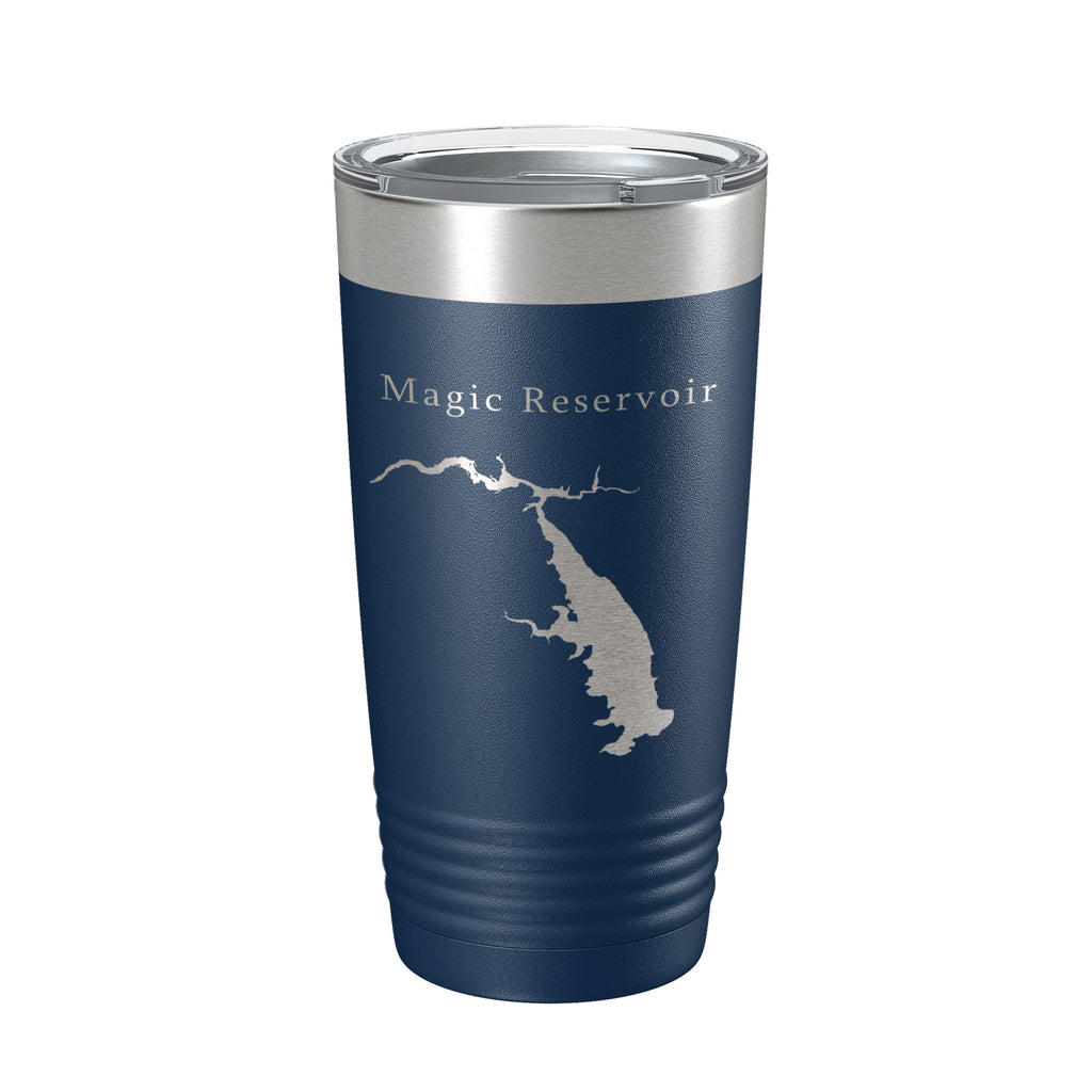 Magic Reservoir Tumbler Lake Map Travel Mug Insulated Laser Engraved Coffee Cup Idaho 20 oz