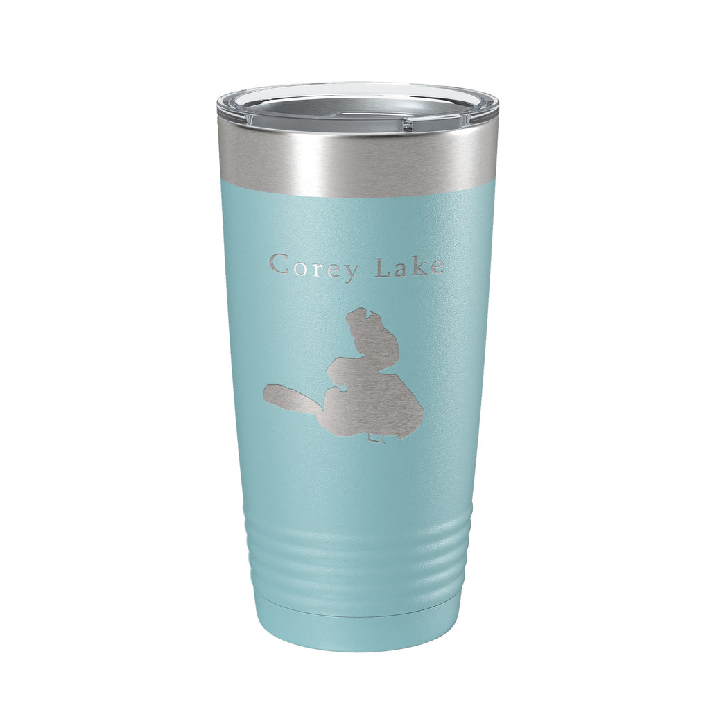 Corey Lake Map Tumbler Travel Mug Insulated Laser Engraved Coffee Cup Michigan 20 oz