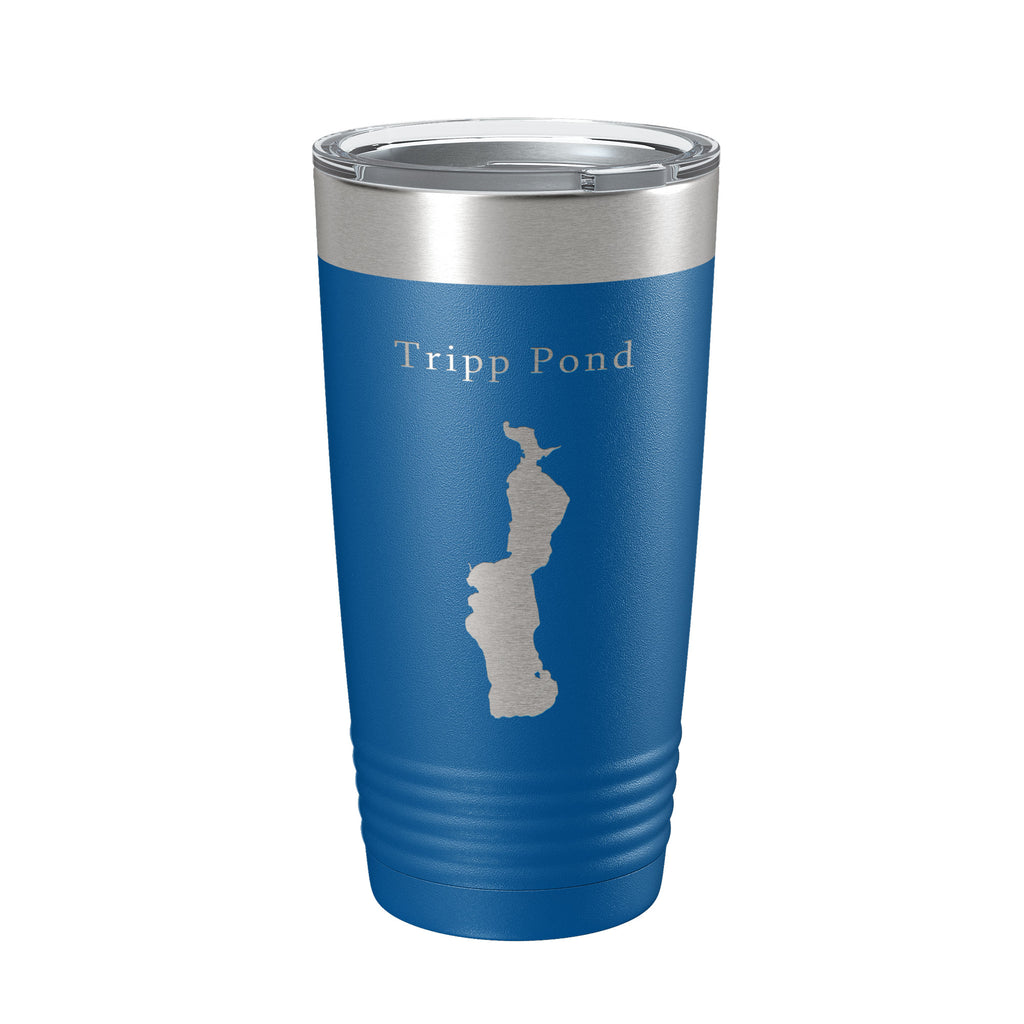 Tripp Pond Tumbler Lake Map Travel Mug Insulated Laser Engraved Coffee Cup Maine 20 oz