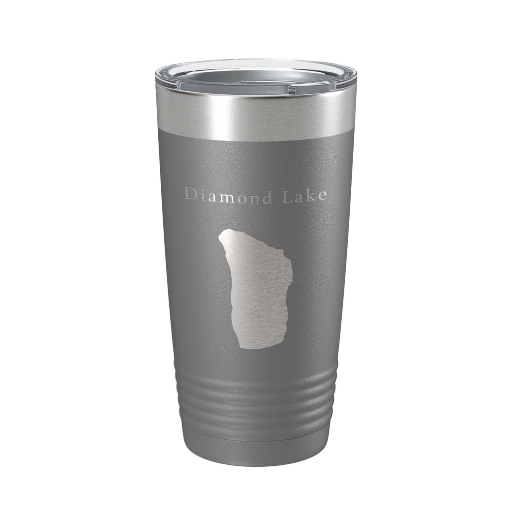 Diamond Lake Map Tumbler Travel Mug Insulated Laser Engraved Coffee Cup Oregon 20 oz