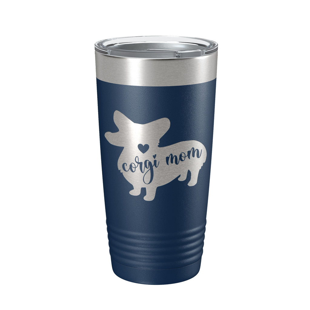 Corgi Mom Tumbler Dog Travel Mug Gift Insulated Laser Engraved Coffee Cup 20 oz