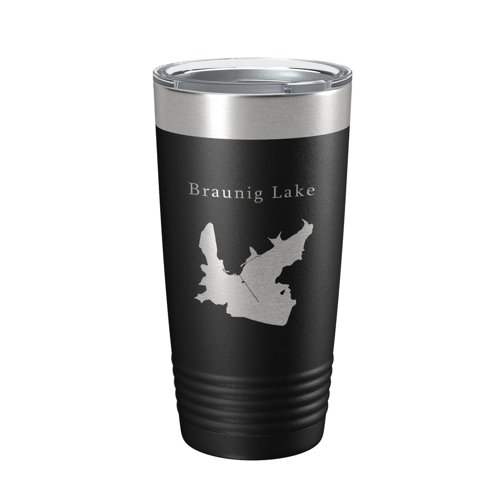 Victor Braunig Lake Map Tumbler Travel Mug Insulated Laser Engraved Coffee Cup Texas 20 oz