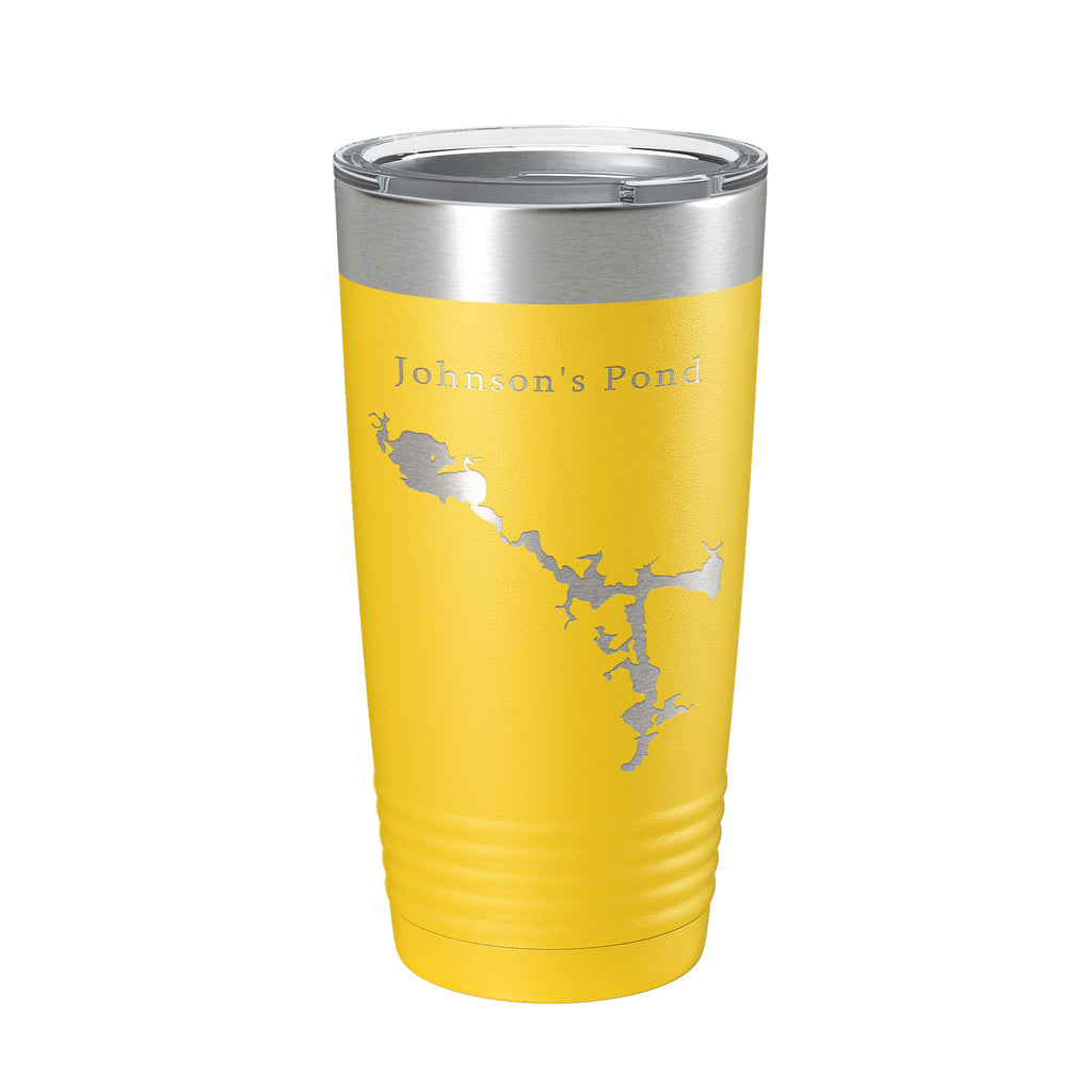 Johnson's Pond Tumbler Lake Map Travel Mug Insulated Laser Engraved Coffee Cup Rhode Island 20 oz