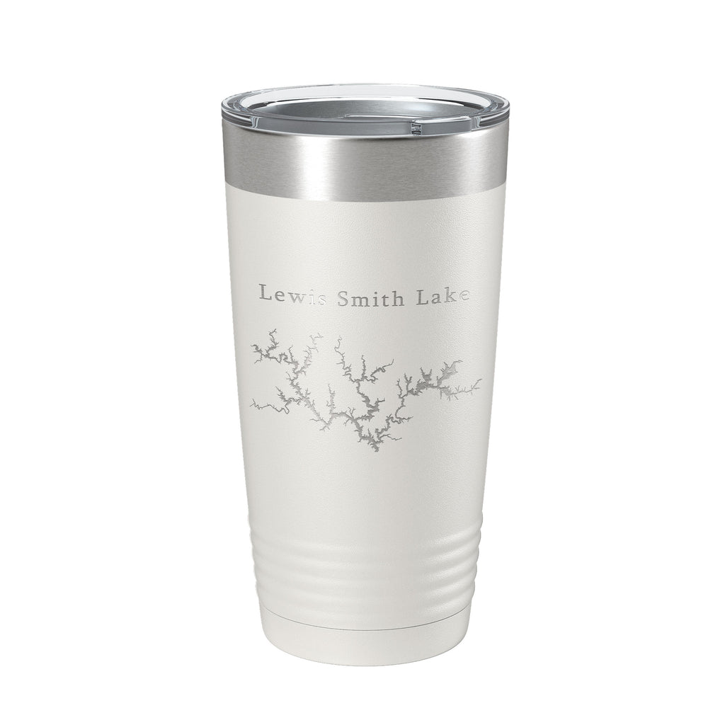Lewis Smith Lake Map Tumbler Travel Mug Insulated Laser Engraved Coffee Cup Alabama 20 oz