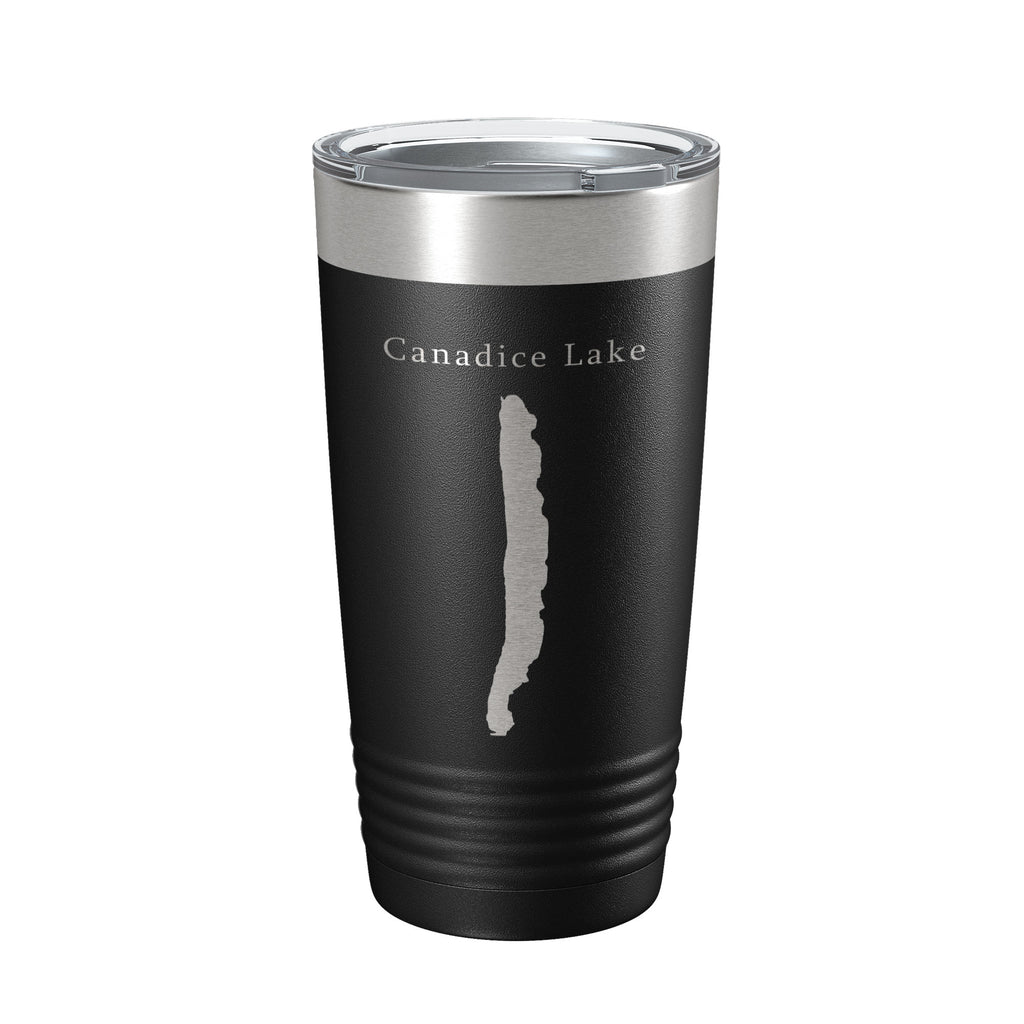 Canadice Lake Map Tumbler Travel Mug Insulated Laser Engraved Coffee Cup New York 20 oz