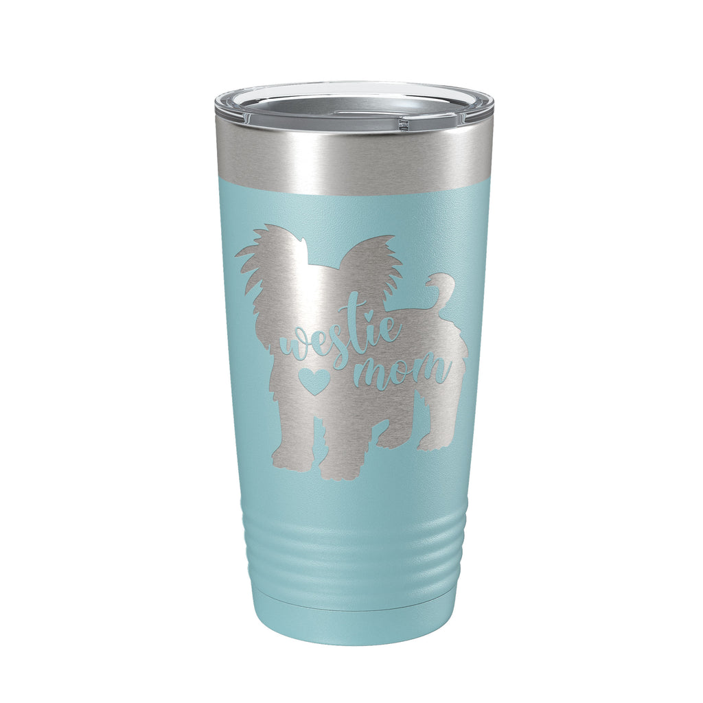 Westie Dog Mom Tumbler West Highland White Terrier Travel Mug Gift Insulated Laser Engraved Coffee Cup 20 oz