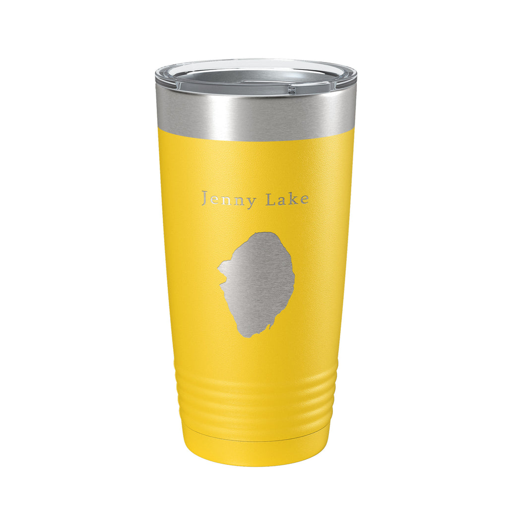 Jenny Lake Map Tumbler Travel Mug Insulated Laser Engraved Coffee Cup Grand Teton Wyoming 20 oz