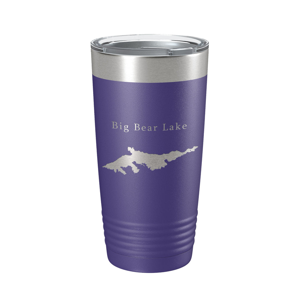 Big Bear Lake Map Tumbler Travel Mug Insulated Laser Engraved Coffee Cup California 20 oz