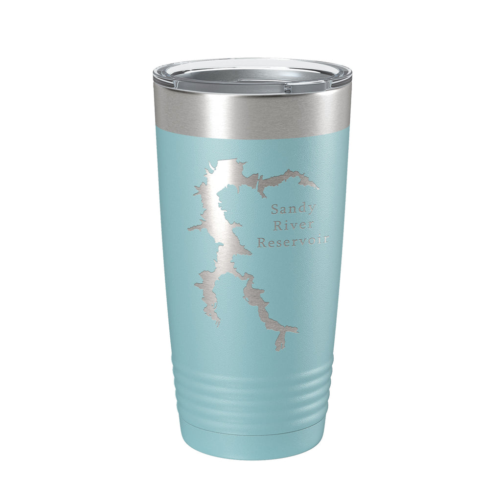 Sandy River Reservoir Tumbler Lake Map Travel Mug Insulated Laser Engraved Coffee Cup Virginia 20 oz