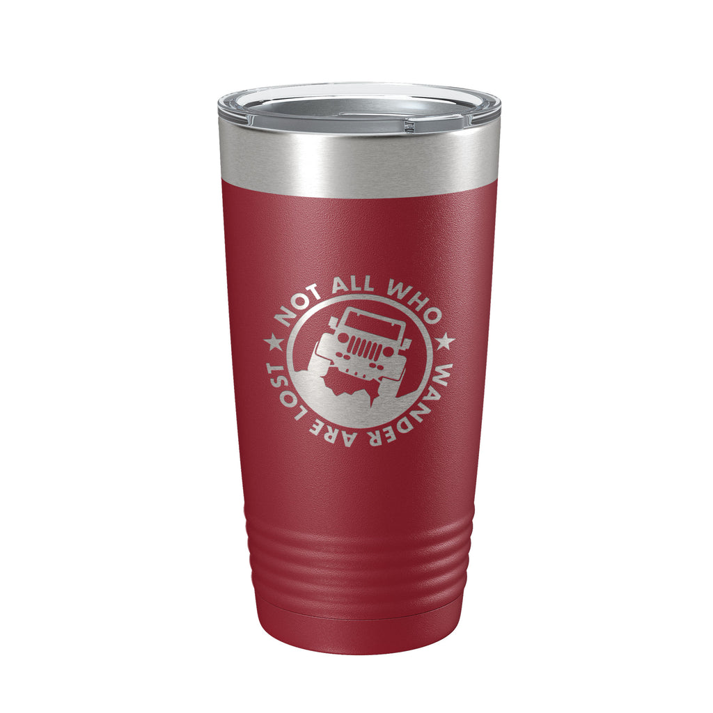 Offroading Tumbler Not All Who Wander Are Lost Travel Mug Mudding Gift Insulated Laser Engraved Coffee Cup 20 oz