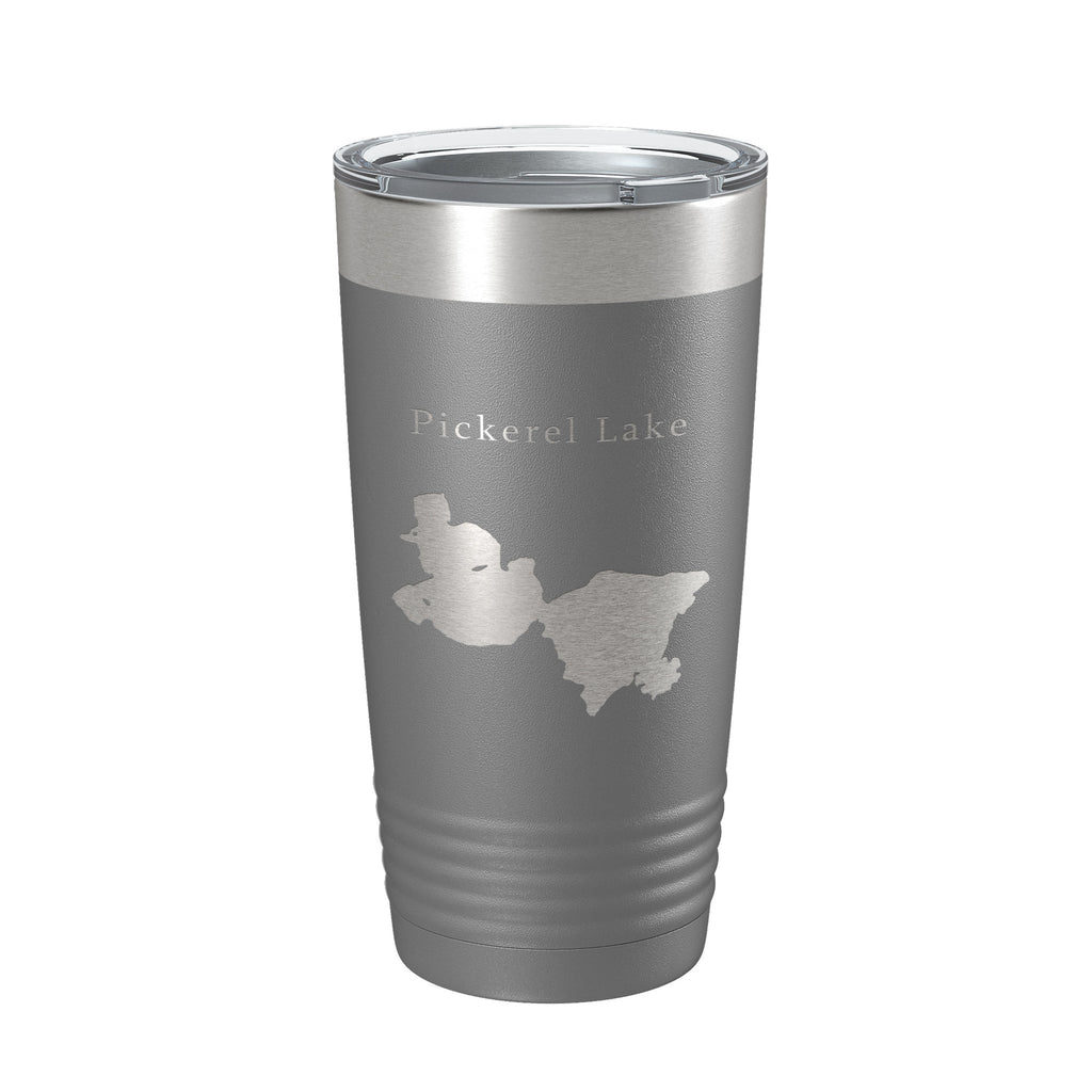 Pickerel Lake Map Tumbler Travel Mug Insulated Laser Engraved Coffee Cup Wisconsin 20 oz