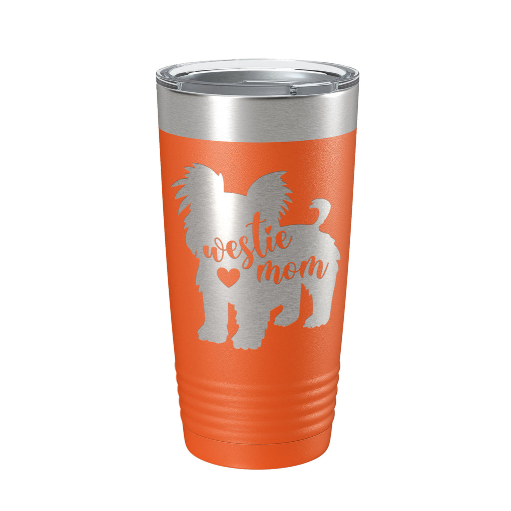Westie Dog Mom Tumbler West Highland White Terrier Travel Mug Gift Insulated Laser Engraved Coffee Cup 20 oz