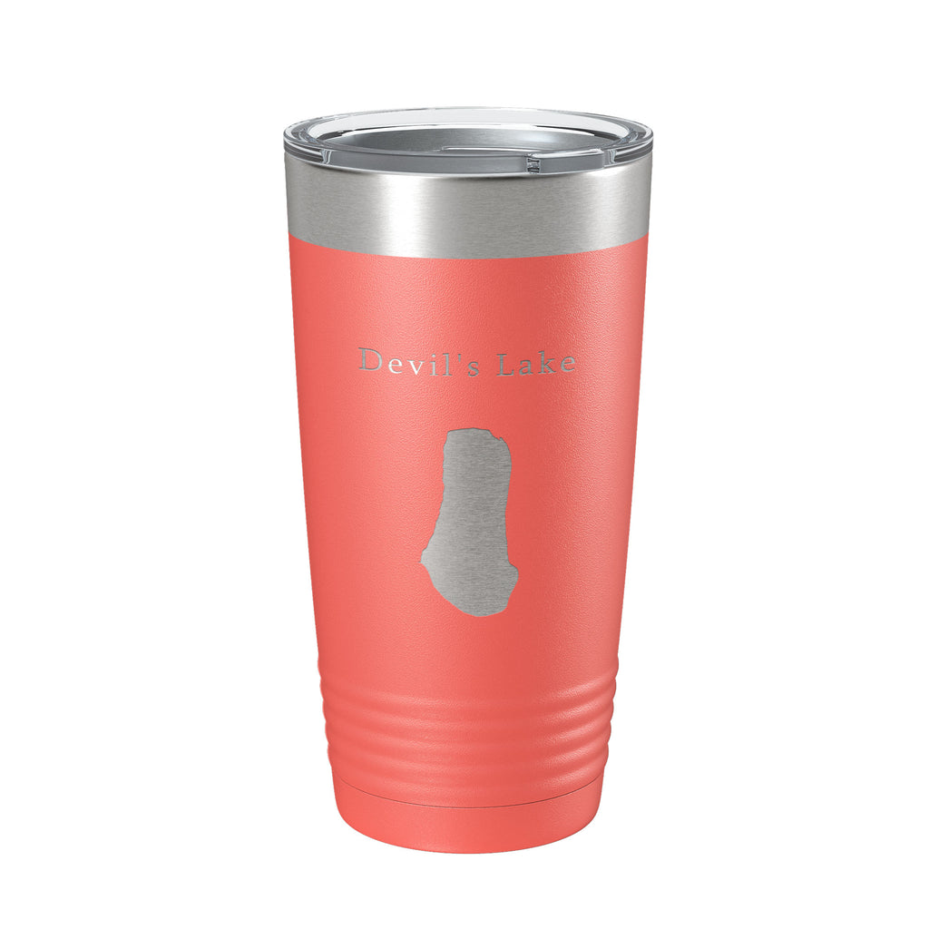 Devil's Lake Spirit Map Tumbler Travel Mug Insulated Laser Engraved Coffee Cup Baraboo Wisconsin 20 oz