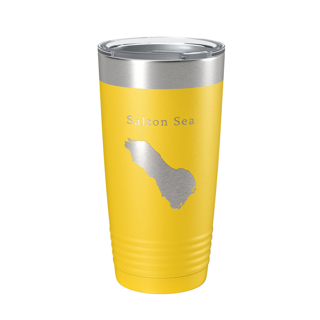 Salton Sea Tumbler Lake Map Travel Mug Insulated Laser Engraved Coffee Cup California 20 oz
