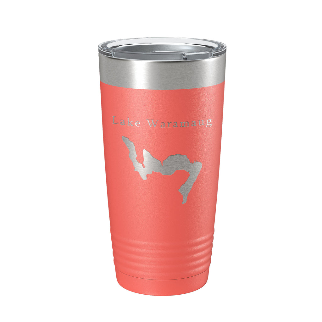 Lake Waramaug Map Tumbler Travel Mug Insulated Laser Engraved Coffee Cup Connecticut 20 oz