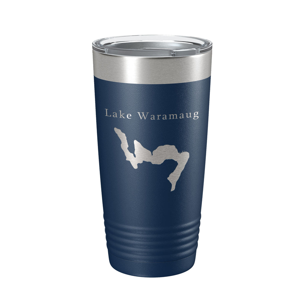 Lake Waramaug Map Tumbler Travel Mug Insulated Laser Engraved Coffee Cup Connecticut 20 oz