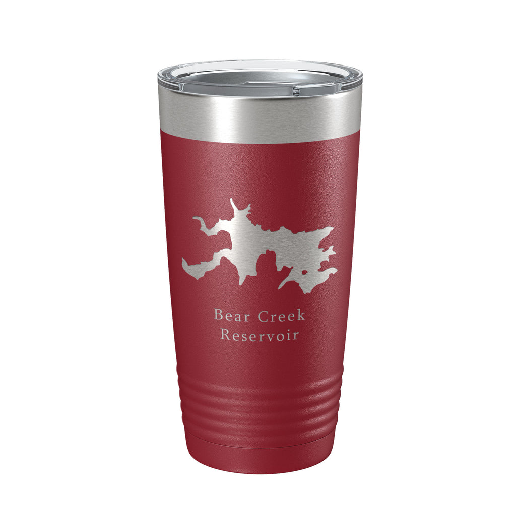 Bear Creek Reservoir Map Tumbler Travel Mug Insulated Laser Engraved Coffee Cup Lake Athens Jefferson Georgia 20 oz