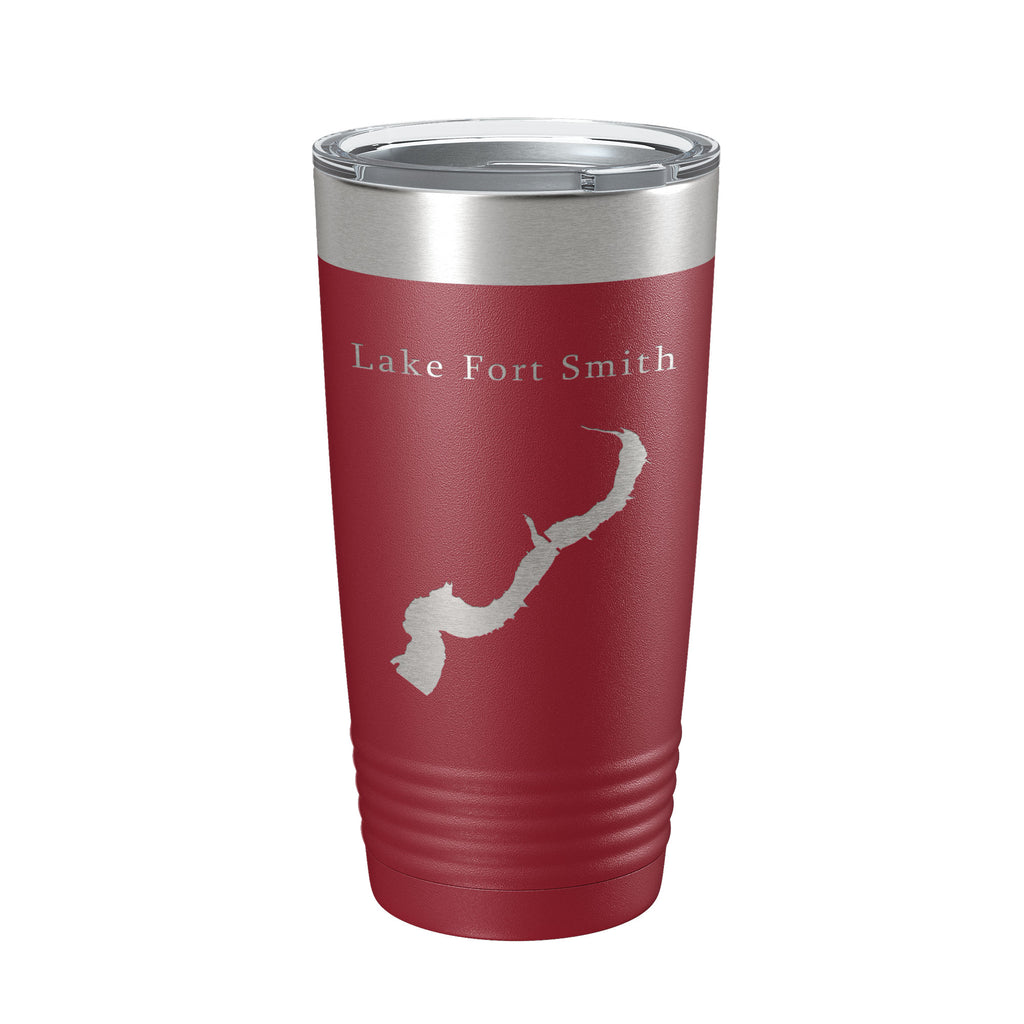 Lake Fort Smith Map Tumbler Travel Mug Insulated Laser Engraved Coffee Cup Arkansas 20 oz