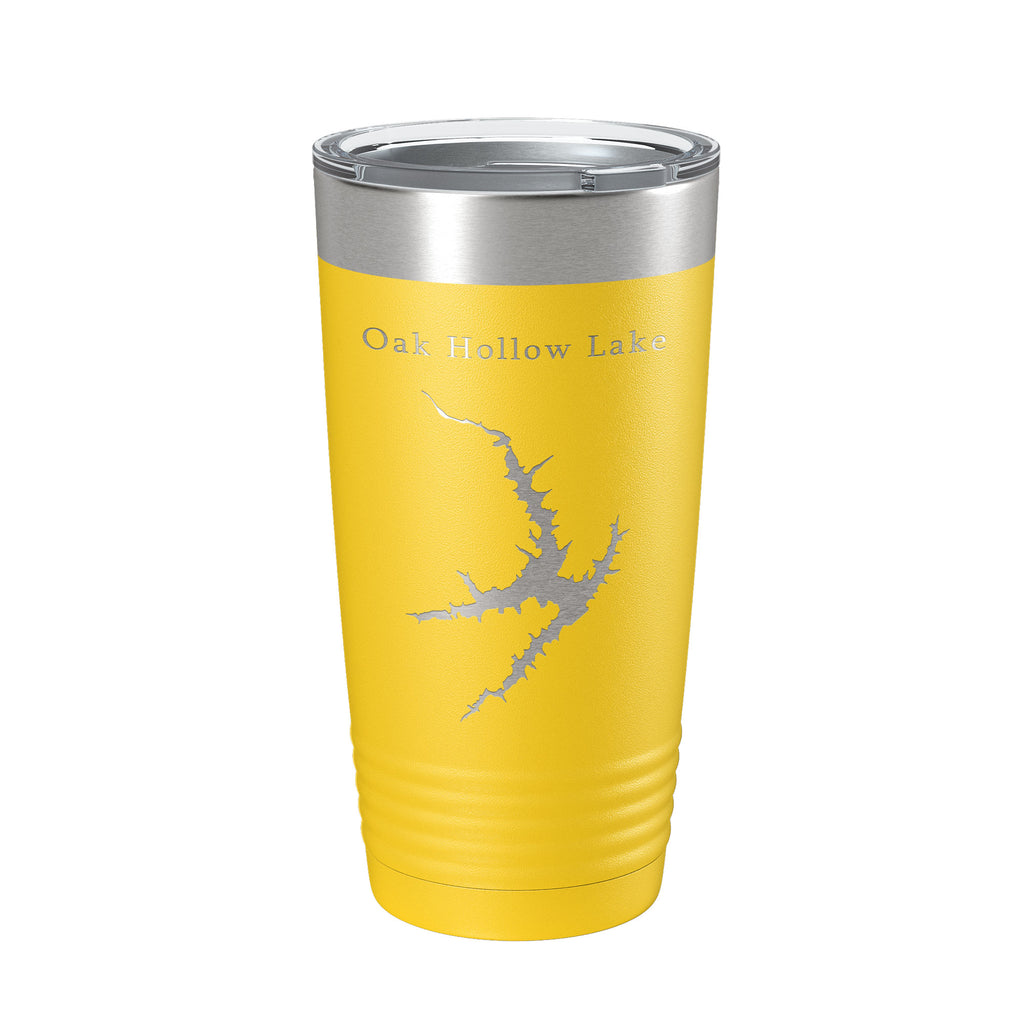 Oak Hollow Lake Map Tumbler Travel Mug Insulated Laser Engraved Coffee Cup High Point North Carolina 20 oz